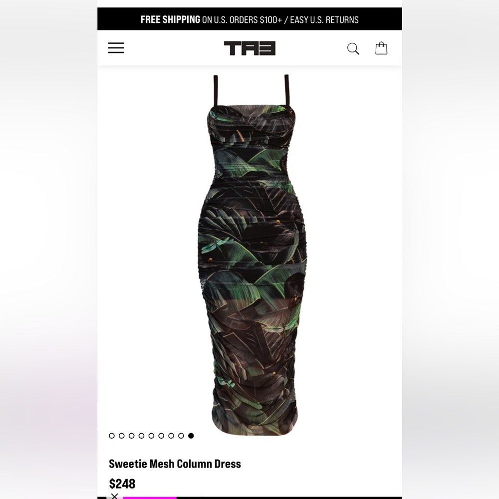 Sweetie Mesh Column Dress in Black & Green